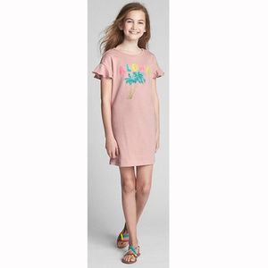 Gap Kids NWT Pink Aloha Sequin Palm Tree Knit Dress XL 12